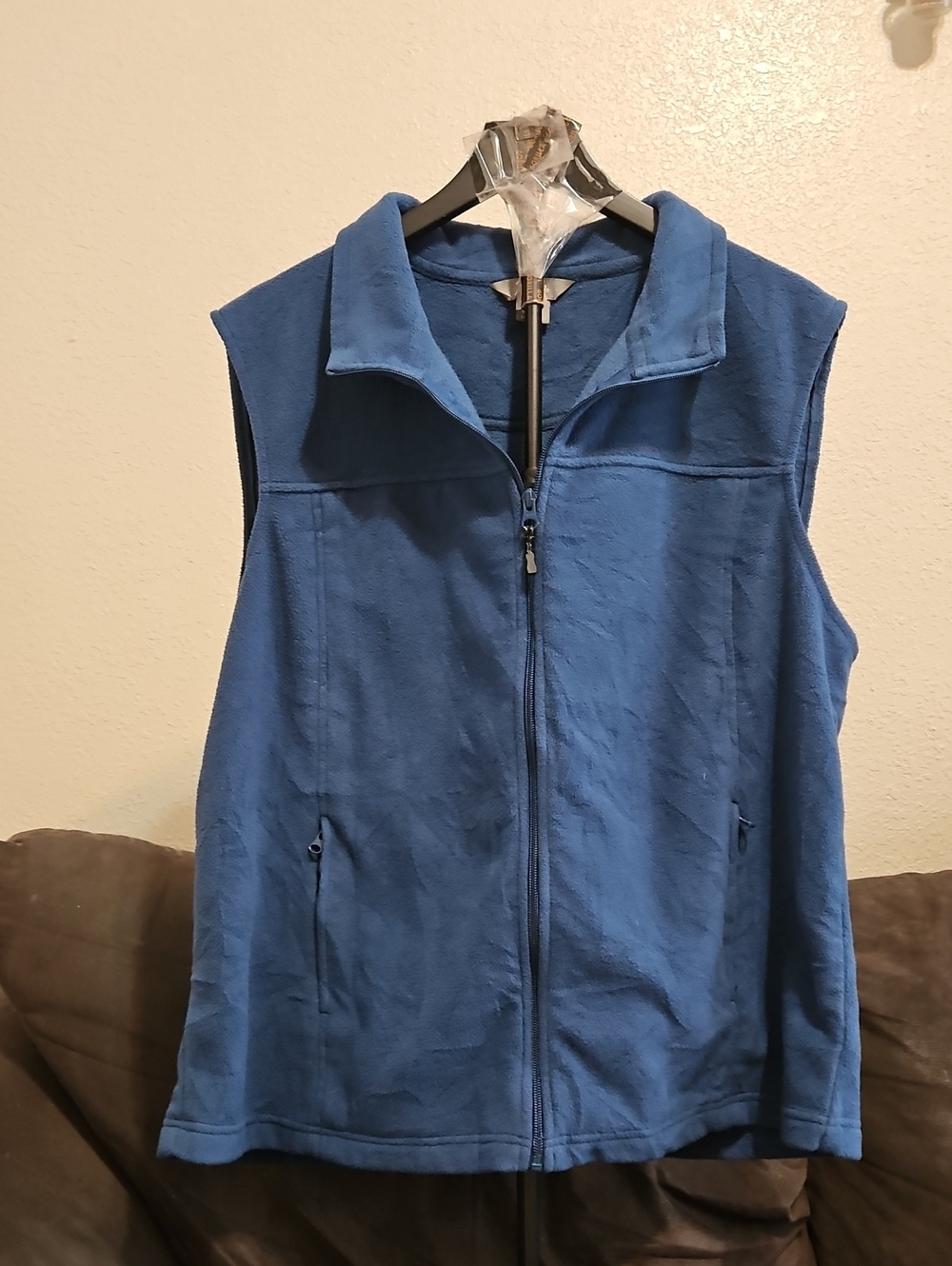 Natural Reflections Blue Zip-Front Fleece Vest